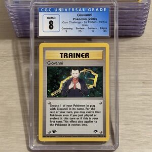 Giovanni 18/132 1st Edition CGC 8 Subgrades 2000 Pokemon Gym Challenge TCG WotC